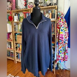 The Normal Brand Dark Blue Half-Zip Sweater